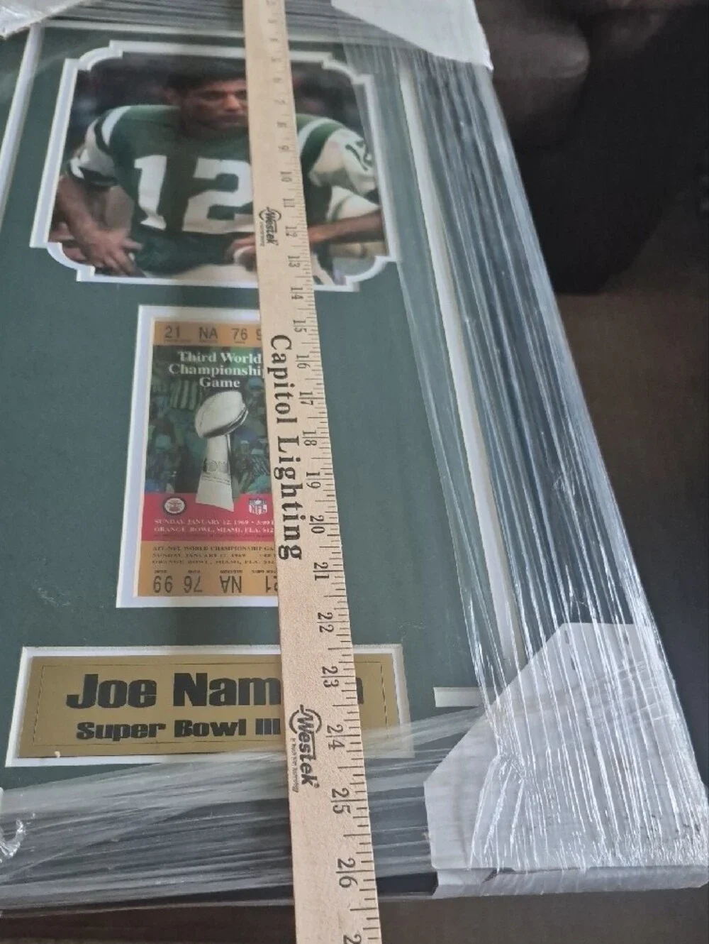 Joe Namath Super Bowl III MVP with Ticket From Super Bowl III